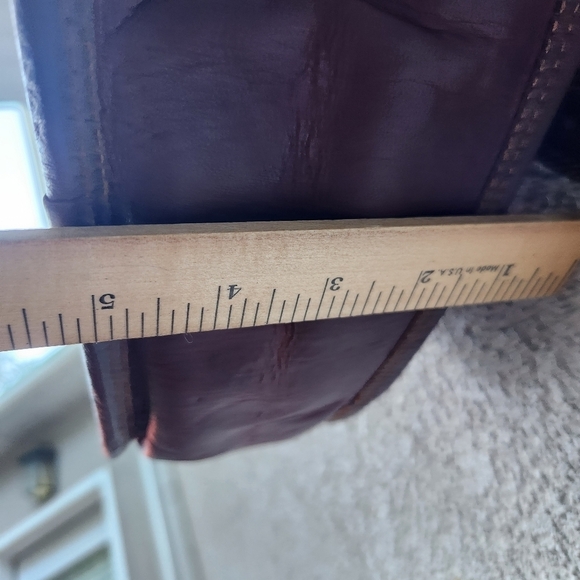 Vintage Messenger Bag Leather Brown Medium Lined Satchel Pockets Shoulder Strap - Picture 4 of 13